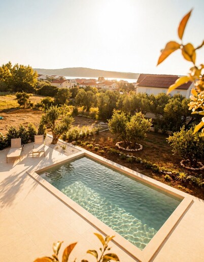 Villa Orkula Rab with Heated Pool, Gym & Sea View