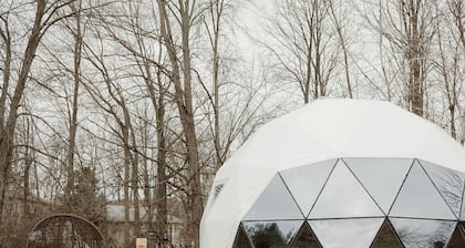 Luxury Glamping Dome with Fire Pit and Open Field Views in Ontario, Canada
