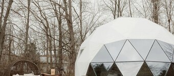 Luxury Glamping Dome with Fire Pit and Open Field Views in Ontario, Canada