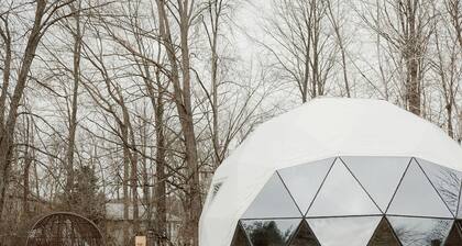 Luxury Glamping Dome with Fire Pit and Open Field Views in Ontario, Canada