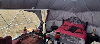 Cozy Geodesic Glamping Dome on a Canadian Ranch with Horses, Perfect for a Weekend of Wellness
