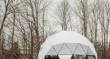 Peaceful Boho Dome Escape with Open Field Views in Ontario, Canada