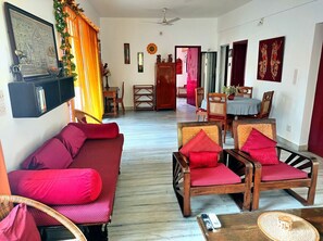 Living area - Your Dream AC Stay at Pondicherry White Town (PONDICHERRY)