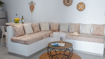 Luxury Cycladic Residence, Ground Floor | Coin séjour