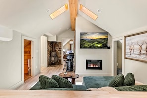 Smart TV, fireplace, video games, computer monitors