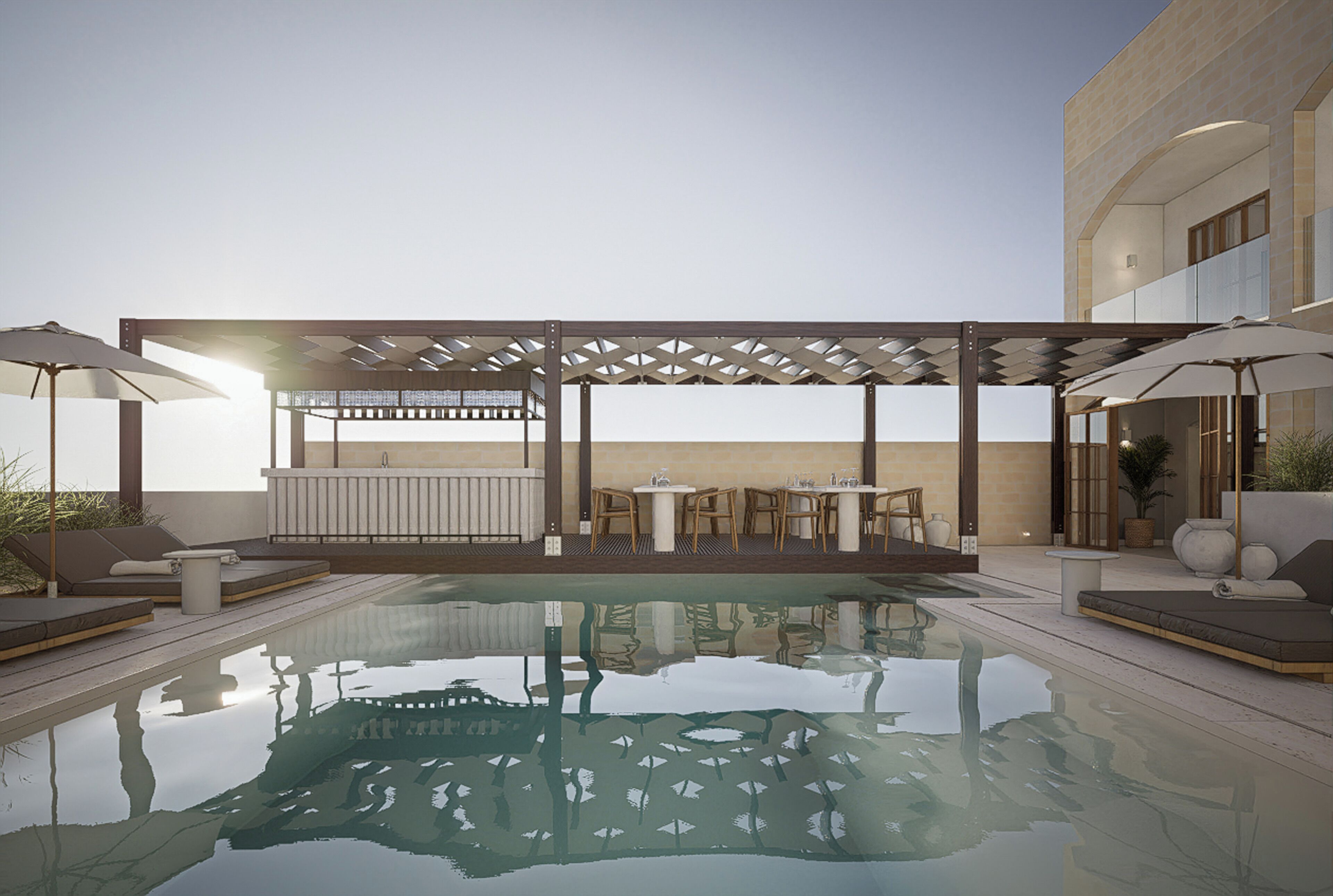 Indoor pool, outdoor pool