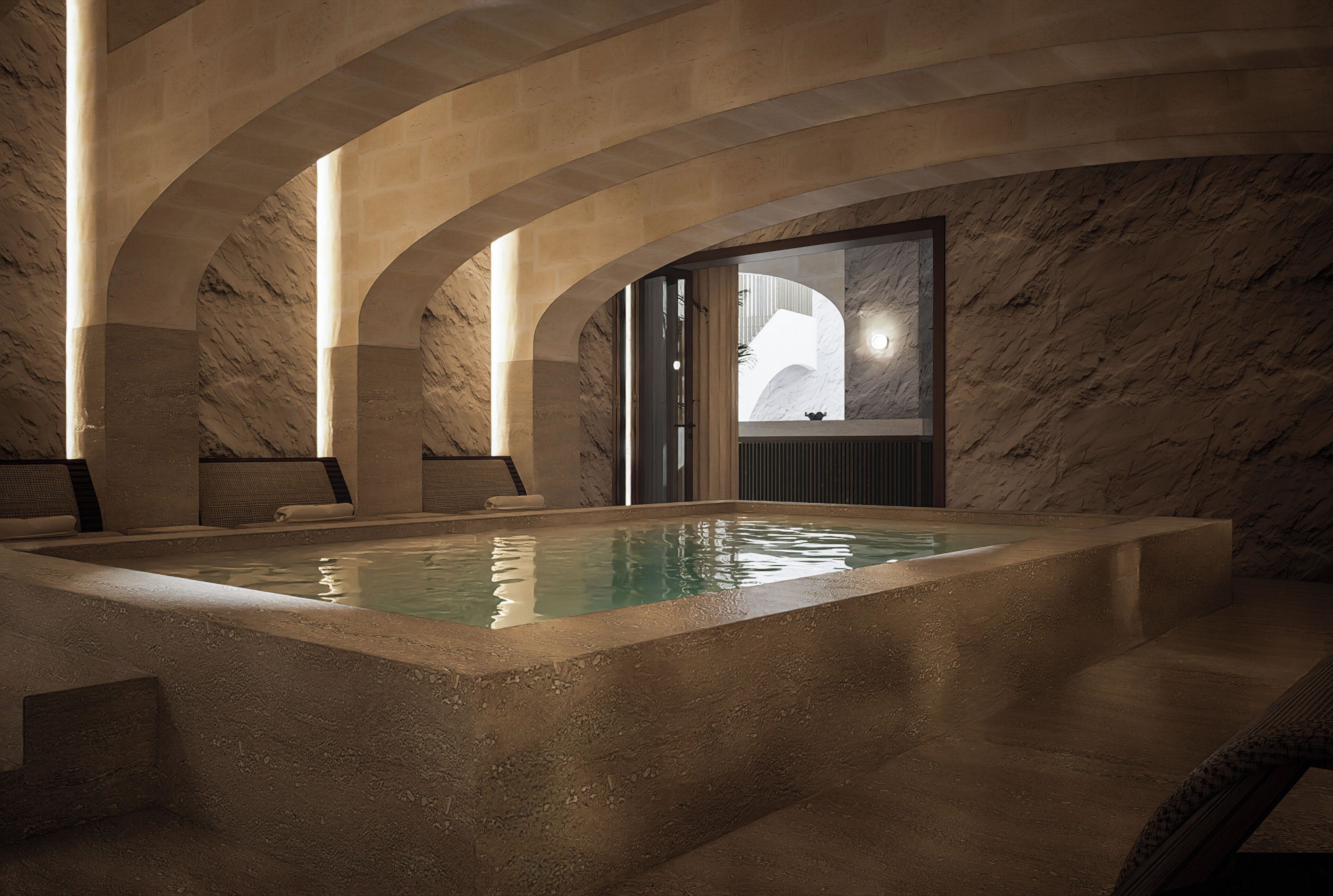 Sauna, bain à remous