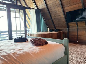 Deluxe bungalow, uitzicht op zee | Gratis wifi