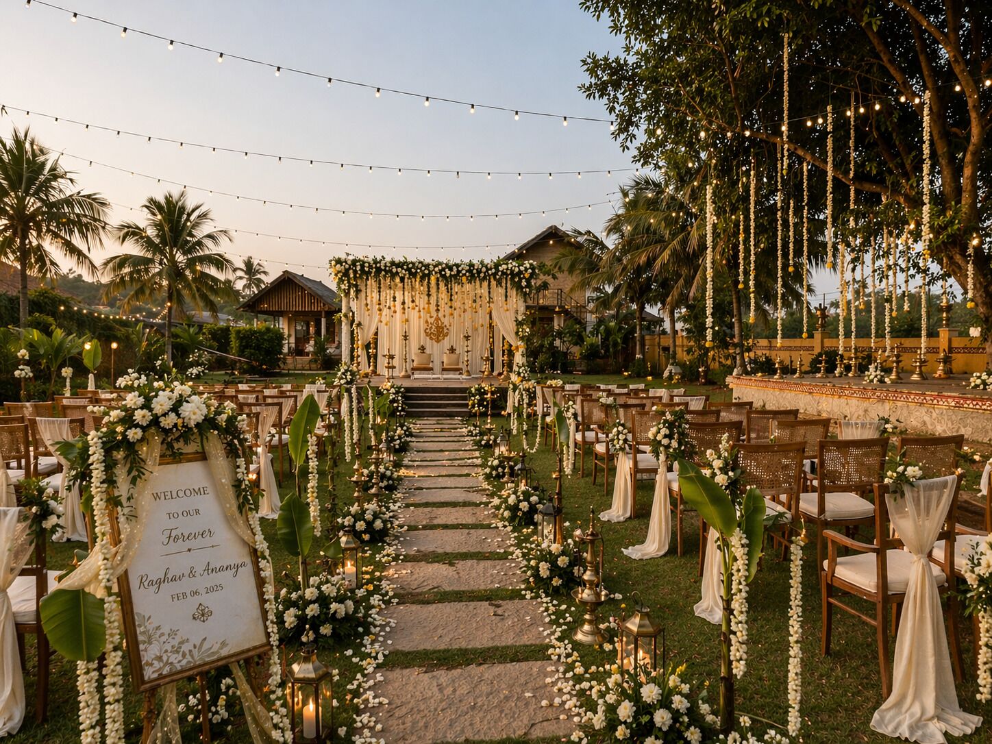 Outdoor banquet area