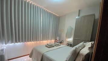 Apartemen Keluarga, AC | Seprai premium dan didekorasi berbeda-beda