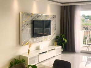 Living area - Cliff's Edge Luxury Apartment With Large Pool & Stunning Views (Ta' Sannat)