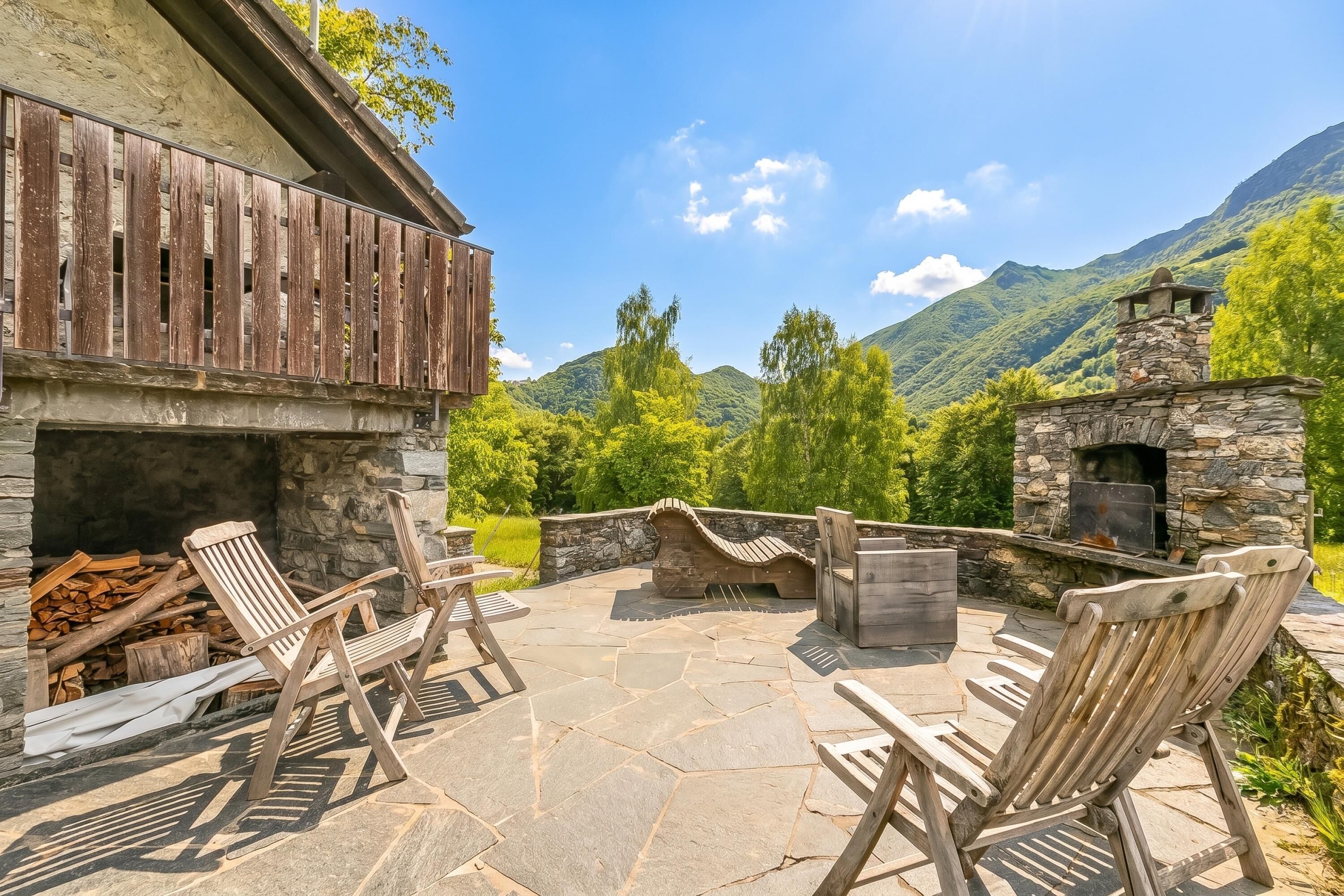 Chalet Standar, beberapa kamar, tepi gunung (Casa Eyrie Centovalli) | Teras/patio
