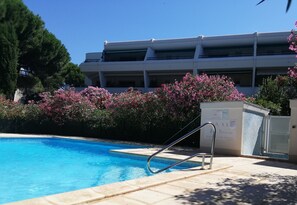 Pool - Superb T2 apartment in secure luxury residence with swimming pool and garden. (La Grande-Motte)