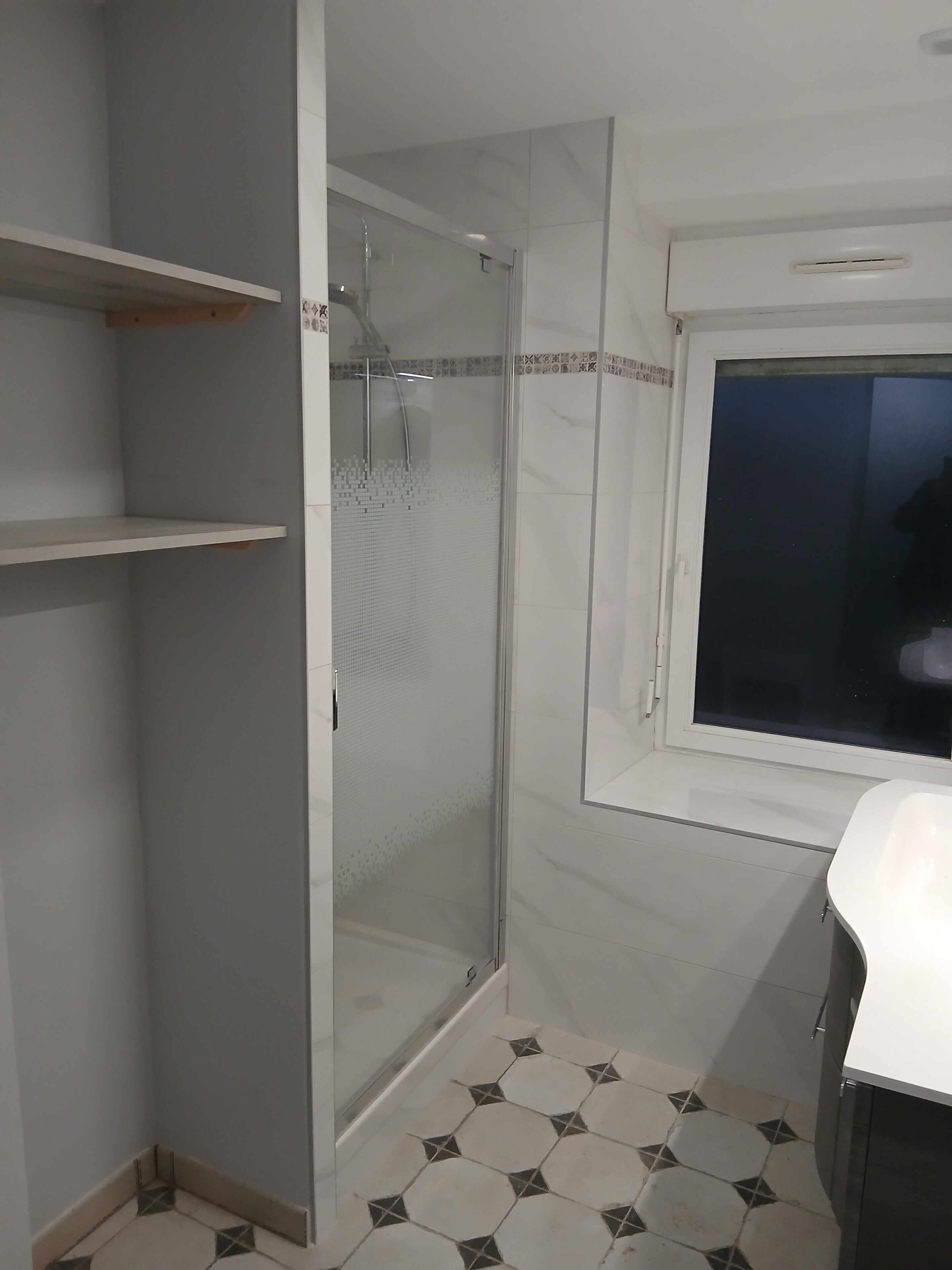 Shower, hair dryer