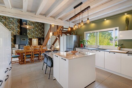 Dining. Holiday Home “Le Clos De Philibert” with Private Pool, Terraces, and Wi-Fi