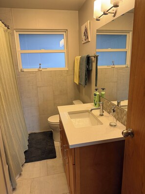 Dusche, Haartrockner, Bidet, Seife