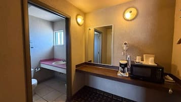 Shower, towels, soap, shampoo