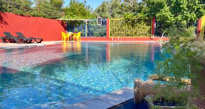 Soleil Bleu between garden, pool & art of living.