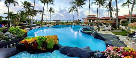 Outdoor pool, a heated pool