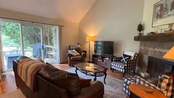 TV, lareira, DVD player