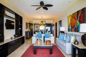 Living area - Jungle & Ocean Views Garza Blanca PV — 1BR Suite ◆ 5-Diamond Resort (Puerto Vallarta)