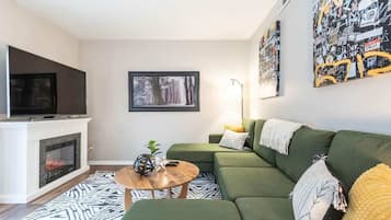 TV, fireplace, offices