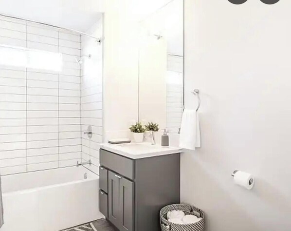 Hair dryer, towels, toilet paper