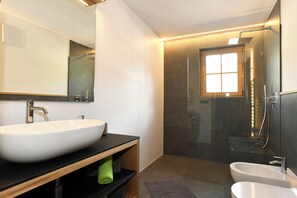 Dusche, Haartrockner, Bidet, Handtücher