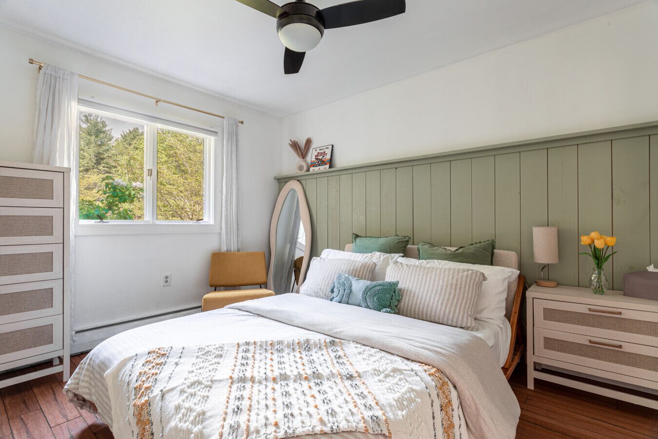Desk, travel cot, WiFi, bed sheets