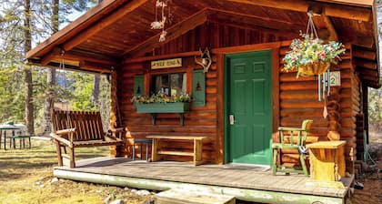 New! Birdsong Log Cabin, Mountain views, firepit