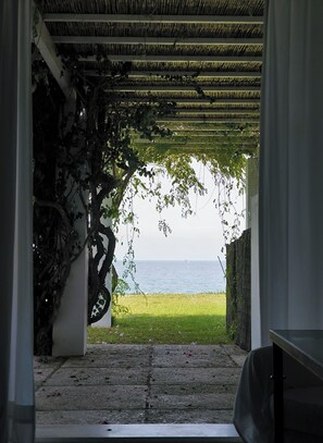 Bungalow, Pets Allowed, Sea View | Living area | 26-inch flat-screen TV with cable channels, books
