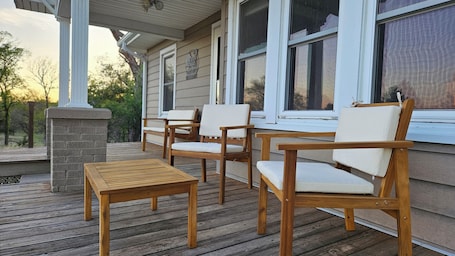 Terrace/patio. Little House on the Prairie Dog Creek on 210 acre farm