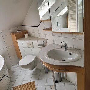 Dusche, Haartrockner, Handtücher