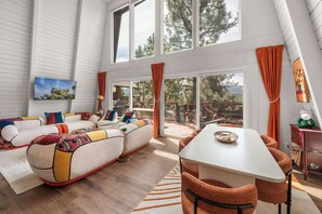 TV, fireplace, offices - Modern Loft in Big Bear | Pet-friendly | Hot Tub (Big Bear)