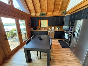 Fridge, microwave, oven, stovetop - Main Channel Point Lot Lakefront Retreat - Sweeping Views, Private Dock + Lift (Lake Norman of Catawba)