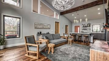 Smart TV, fireplace, video games