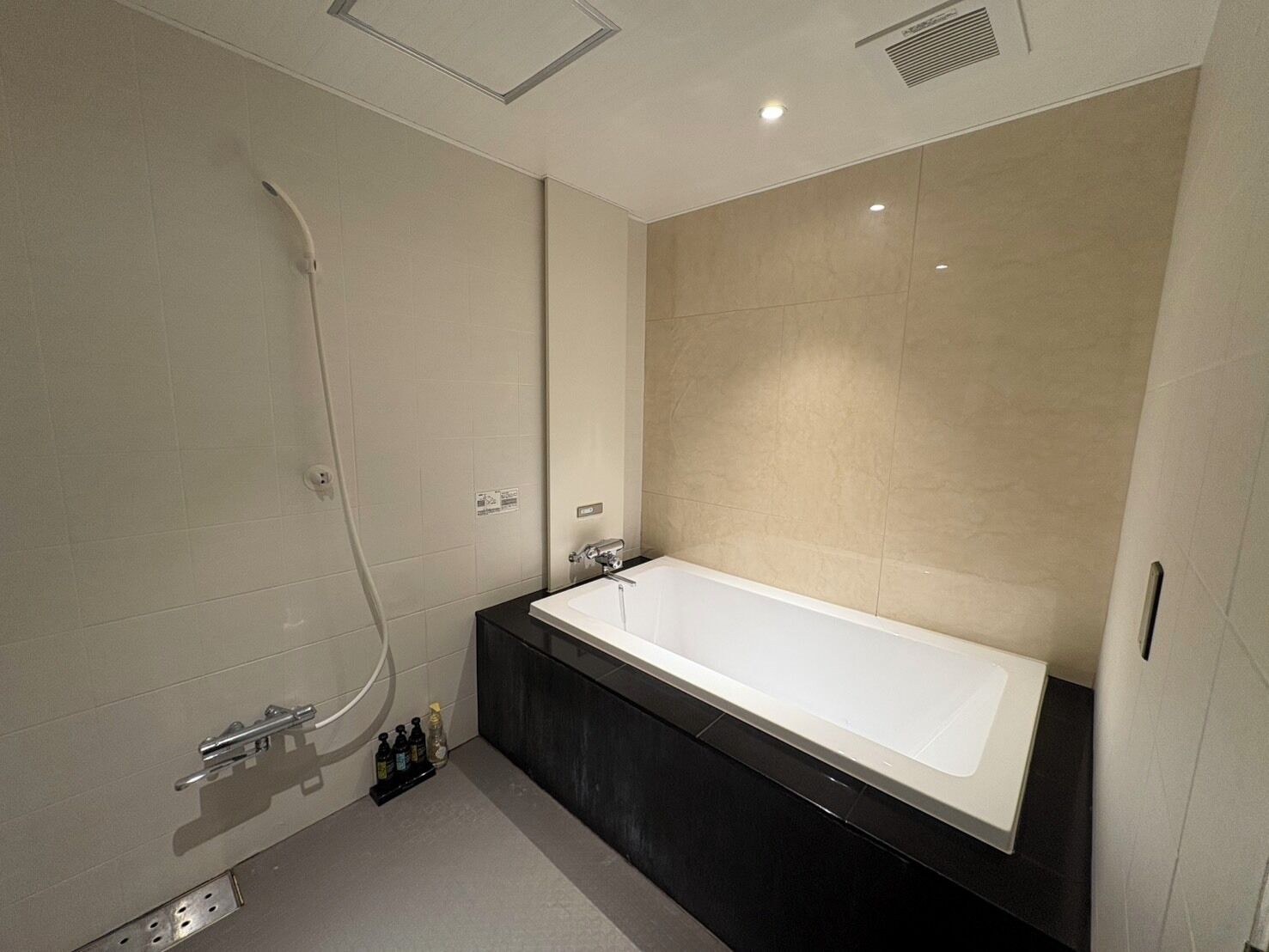 Habitación estándar doble | Baño | Ducha y bañera combinadas y artículos de higiene personal gratuitos