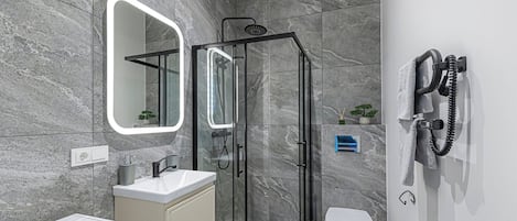 Hair dryer, towels