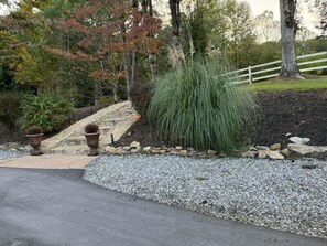 Outdoor: Steps Leading to Swing Area - Magnolia Garden, Hot Tub, Outdoor Cooking Area, Courtyard w/ Firepit (Sautee Nacoochee)