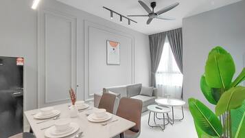 Apartemen, 2 kamar tidur | Tempat makan