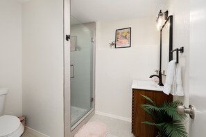 Shower, towels, soap, toilet paper - Pool and Pool House in McAllen (McAllen)