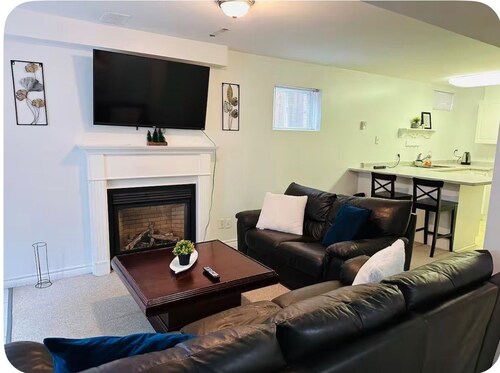 Two luxury bedroom basement .