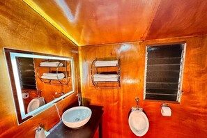 Serviettes fournies, savon, papier de toilette