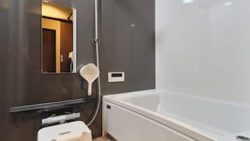 Comfort Condo | Bathroom | Separate tub and shower, free toiletries, hair dryer, slippers