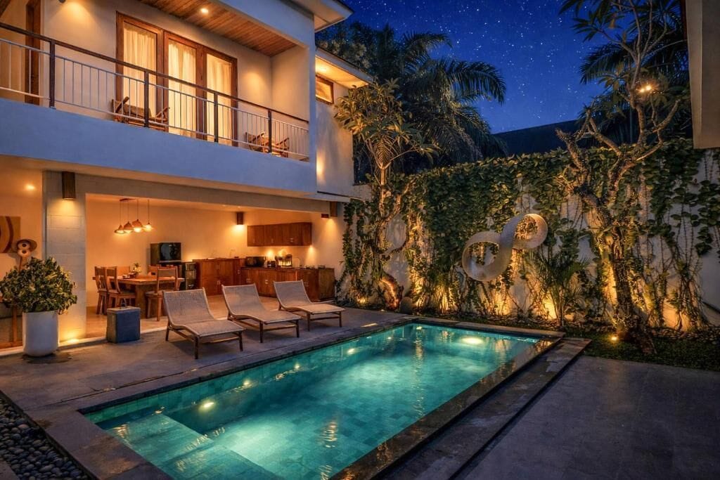 Villa - 3 sovrum - privat pool | Utsikt mot trädgården