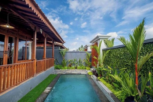 Serene Villa with Private Pool and Rice Field Views