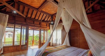 Serene Villa with Private Pool and Rice Field Views
