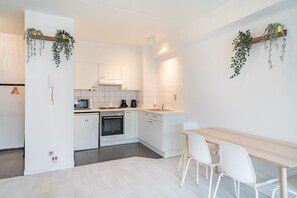 Fridge, microwave, oven, stovetop - Classic 1 bedroom apartment in Antwerp (Antwerp)