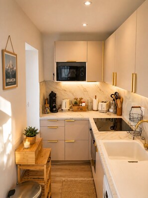Private kitchen - LE TERRIER - Premium cocooning apartment near slopes & station Ground floor (Briançon)