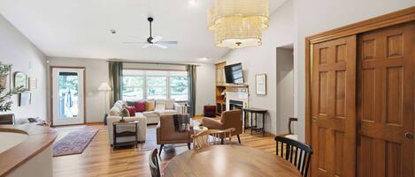 TV, video games, foosball, offices